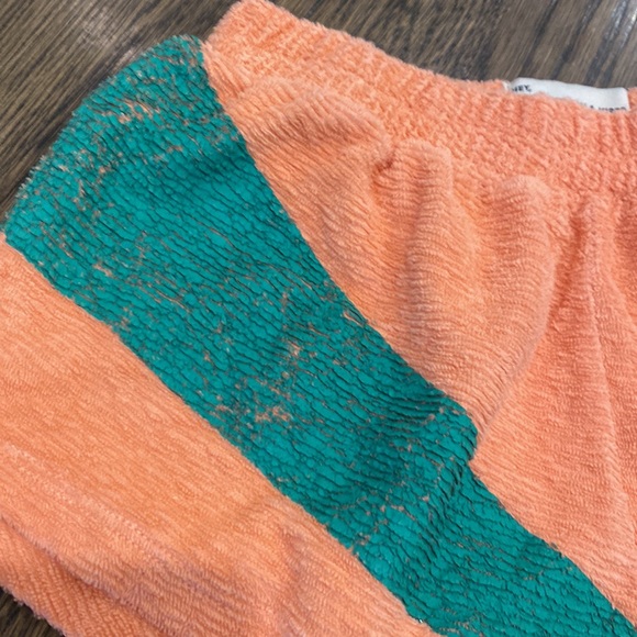 Piupiuchick Peach and Green Terry Cloth Shorts - Picture 5 of 7